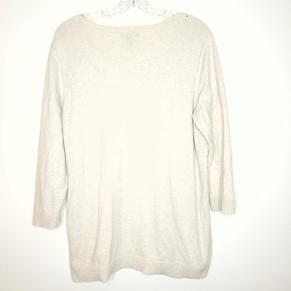 🌶️Gap Sweater Women’s XL Cream-White Embellished Diamond Pattern Long Sleeve - Picture 12 of 15